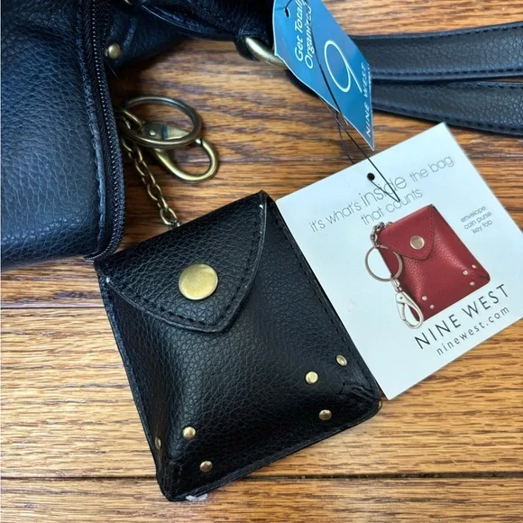 9 West Black Studded Leather Sling Bag - Picture 7 of 7